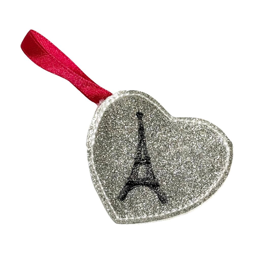American Girl Grace Coin Purse Paris Silver Black Eiffel Tower Heart Doll Bag